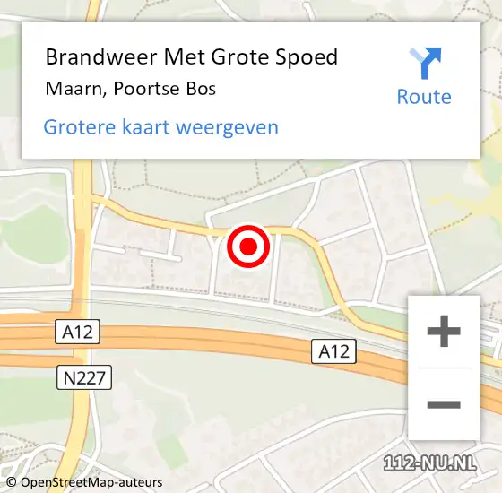 Locatie op kaart van de 112 melding: Brandweer Met Grote Spoed Naar Maarn, Poortse Bos op 12 juli 2021 20:30