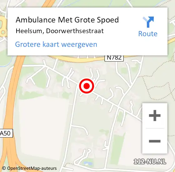 Locatie op kaart van de 112 melding: Ambulance Met Grote Spoed Naar Heelsum, Doorwerthsestraat op 12 juli 2021 21:34