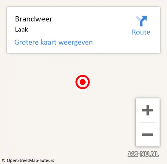 Locatie op kaart van de 112 melding: Brandweer Laak op 16 juni 2014 10:52