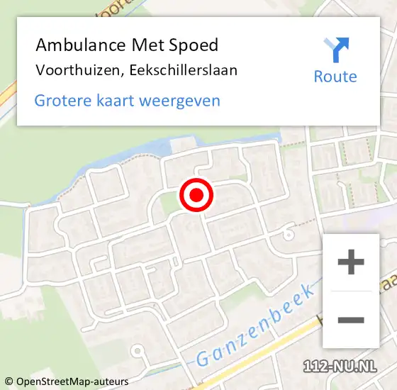 Locatie op kaart van de 112 melding: Ambulance Met Spoed Naar Voorthuizen, Eekschillerslaan op 12 juli 2021 21:52