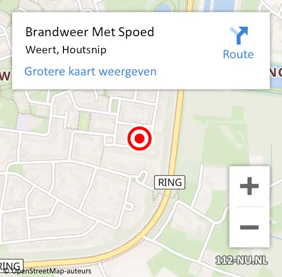 Locatie op kaart van de 112 melding: Brandweer Met Spoed Naar Weert, Houtsnip op 12 juli 2021 21:54