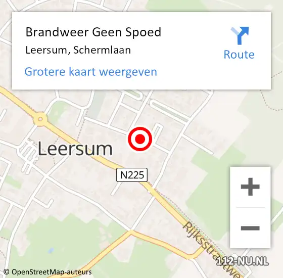 Locatie op kaart van de 112 melding: Brandweer Geen Spoed Naar Leersum, Schermlaan op 12 juli 2021 23:22