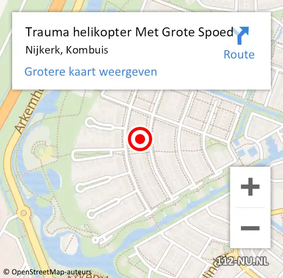 Locatie op kaart van de 112 melding: Trauma helikopter Met Grote Spoed Naar Nijkerk, Kombuis op 13 juli 2021 00:15