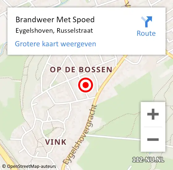 Locatie op kaart van de 112 melding: Brandweer Met Spoed Naar Eygelshoven, Russelstraat op 13 juli 2021 04:21