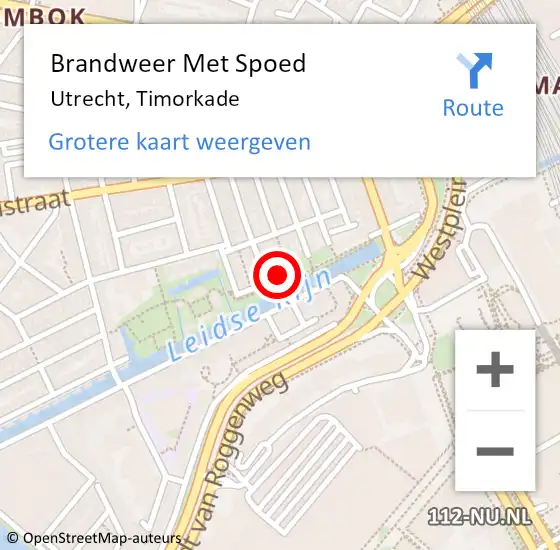 Locatie op kaart van de 112 melding: Brandweer Met Spoed Naar Utrecht, Timorkade op 13 juli 2021 04:40