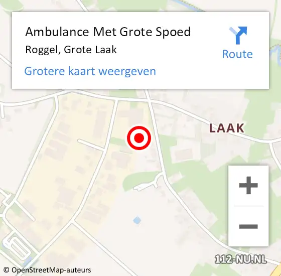 Locatie op kaart van de 112 melding: Ambulance Met Grote Spoed Naar Roggel, Grote Laak op 13 juli 2021 06:01