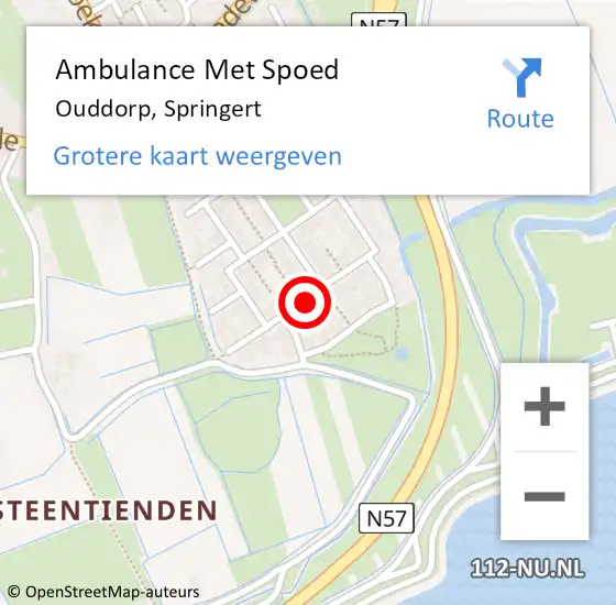 Locatie op kaart van de 112 melding: Ambulance Met Spoed Naar Ouddorp, Springert op 13 juli 2021 07:15