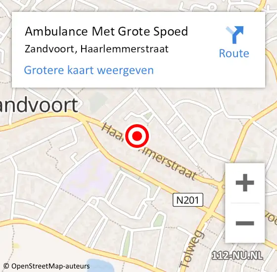 Locatie op kaart van de 112 melding: Ambulance Met Grote Spoed Naar Zandvoort, Haarlemmerstraat op 13 juli 2021 08:04