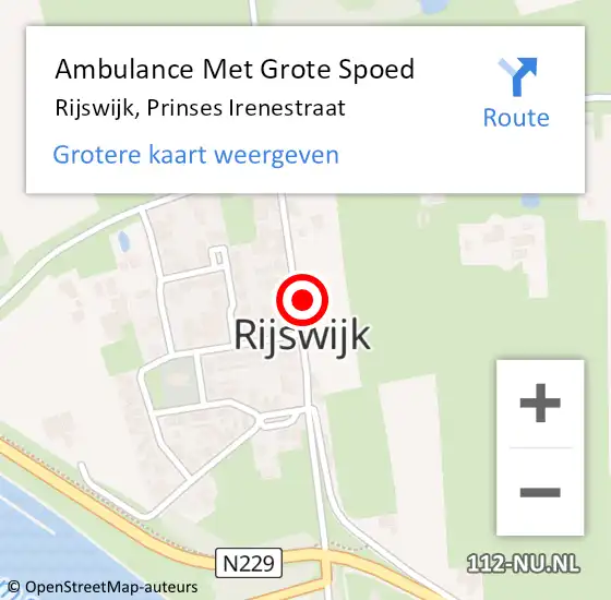 Locatie op kaart van de 112 melding: Ambulance Met Grote Spoed Naar Rijswijk, Prinses Irenestraat op 13 juli 2021 08:25