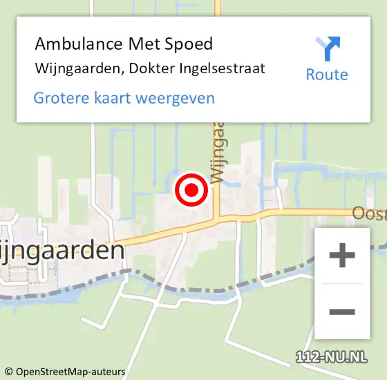 Locatie op kaart van de 112 melding: Ambulance Met Spoed Naar Wijngaarden, Dokter Ingelsestraat op 13 juli 2021 08:47