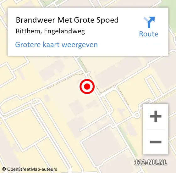 Locatie op kaart van de 112 melding: Brandweer Met Grote Spoed Naar Ritthem, Engelandweg op 13 juli 2021 08:48