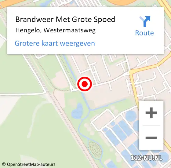 Locatie op kaart van de 112 melding: Brandweer Met Grote Spoed Naar Hengelo, Westermaatsweg op 13 juli 2021 09:31