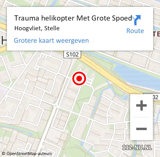 Locatie op kaart van de 112 melding: Trauma helikopter Met Grote Spoed Naar Hoogvliet, Stelle op 13 juli 2021 09:43