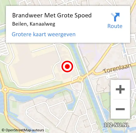 Locatie op kaart van de 112 melding: Brandweer Met Grote Spoed Naar Beilen, Kanaalweg op 13 juli 2021 09:52