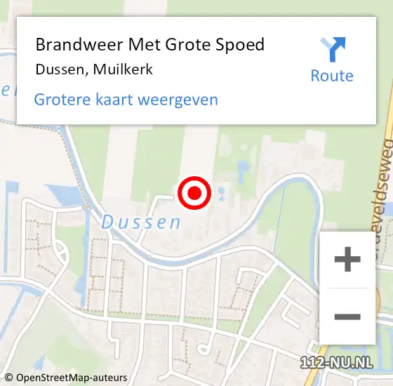 Locatie op kaart van de 112 melding: Brandweer Met Grote Spoed Naar Dussen, Muilkerk op 13 juli 2021 10:21