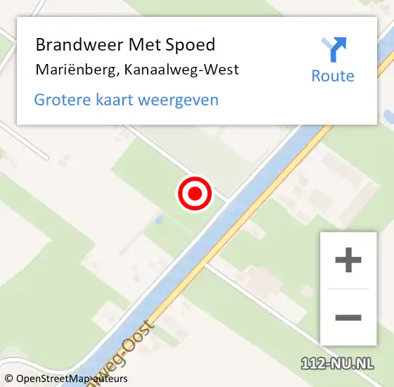 Locatie op kaart van de 112 melding: Brandweer Met Spoed Naar Mariënberg, Kanaalweg-West op 13 juli 2021 10:35