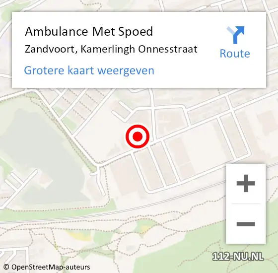 Locatie op kaart van de 112 melding: Ambulance Met Spoed Naar Zandvoort, Kamerlingh Onnesstraat op 13 juli 2021 11:24