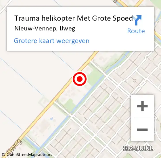 Locatie op kaart van de 112 melding: Trauma helikopter Met Grote Spoed Naar Nieuw-Vennep, IJweg op 13 juli 2021 11:38