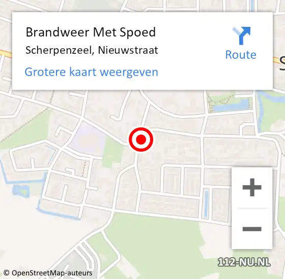 Locatie op kaart van de 112 melding: Brandweer Met Spoed Naar Scherpenzeel, Nieuwstraat op 13 juli 2021 11:51