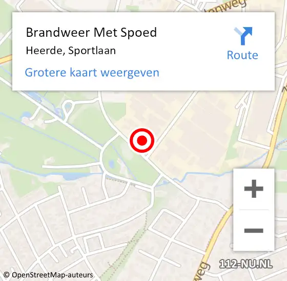 Locatie op kaart van de 112 melding: Brandweer Met Spoed Naar Heerde, Sportlaan op 16 juni 2014 11:46