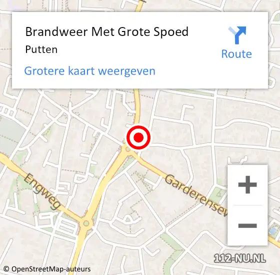 Locatie op kaart van de 112 melding: Brandweer Met Grote Spoed Naar Putten op 13 juli 2021 12:17