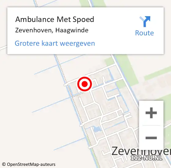 Locatie op kaart van de 112 melding: Ambulance Met Spoed Naar Zevenhoven, Haagwinde op 13 juli 2021 12:35