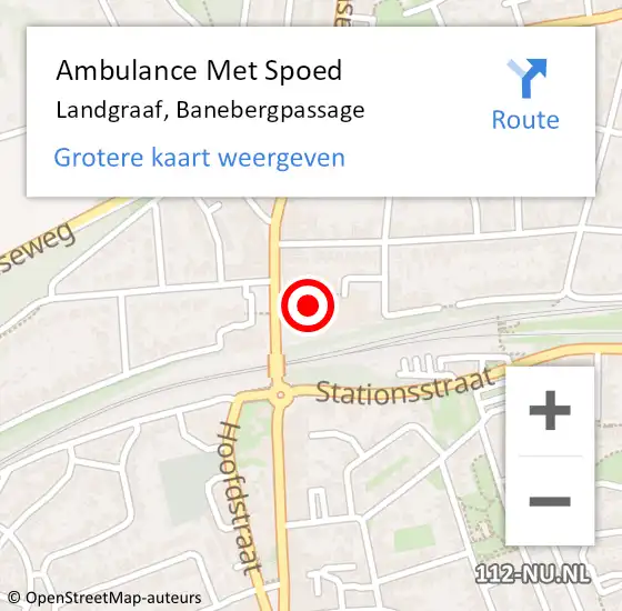 Locatie op kaart van de 112 melding: Ambulance Met Spoed Naar Landgraaf, Banebergpassage op 13 juli 2021 14:06