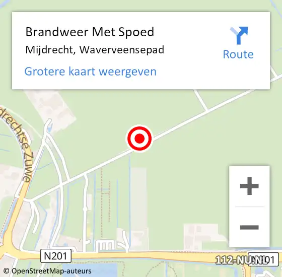 Locatie op kaart van de 112 melding: Brandweer Met Spoed Naar Mijdrecht, Waverveensepad op 13 juli 2021 14:18