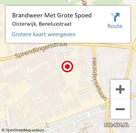 Locatie op kaart van de 112 melding: Brandweer Met Grote Spoed Naar Oisterwijk, Beneluxstraat op 13 juli 2021 14:34