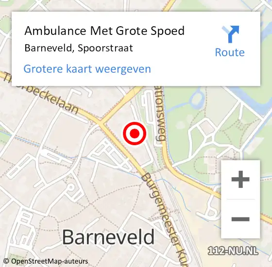 Locatie op kaart van de 112 melding: Ambulance Met Grote Spoed Naar Barneveld, Spoorstraat op 13 juli 2021 15:47