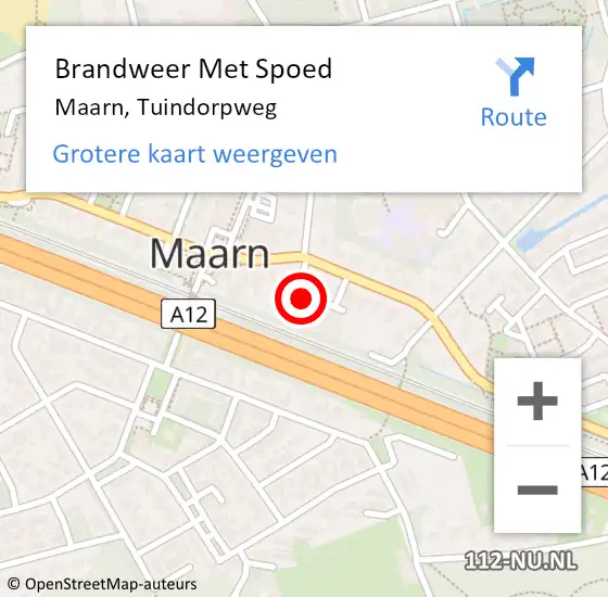 Locatie op kaart van de 112 melding: Brandweer Met Spoed Naar Maarn, Tuindorpweg op 13 juli 2021 16:00