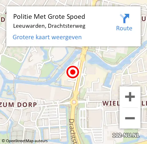 Locatie op kaart van de 112 melding: Politie Met Grote Spoed Naar Leeuwarden, Drachtsterweg op 13 juli 2021 16:40