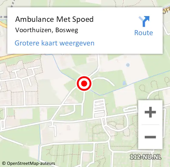 Locatie op kaart van de 112 melding: Ambulance Met Spoed Naar Voorthuizen, Bosweg op 13 juli 2021 16:55