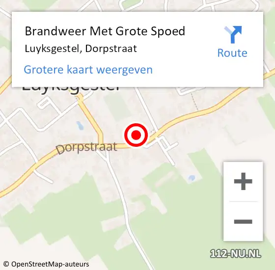 Locatie op kaart van de 112 melding: Brandweer Met Grote Spoed Naar Luyksgestel, Dorpstraat op 13 juli 2021 17:04
