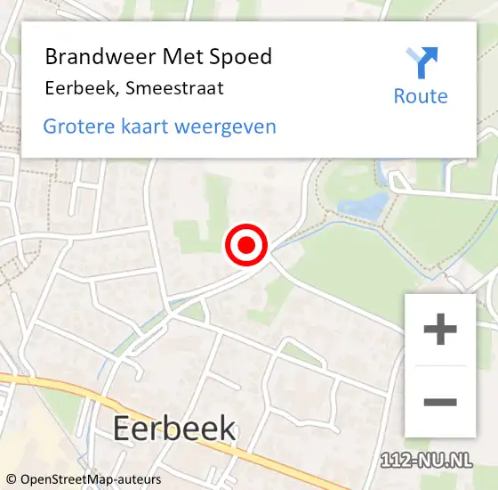 Locatie op kaart van de 112 melding: Brandweer Met Spoed Naar Eerbeek, Smeestraat op 13 juli 2021 17:04