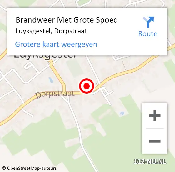 Locatie op kaart van de 112 melding: Brandweer Met Grote Spoed Naar Luyksgestel, Dorpstraat op 13 juli 2021 17:06