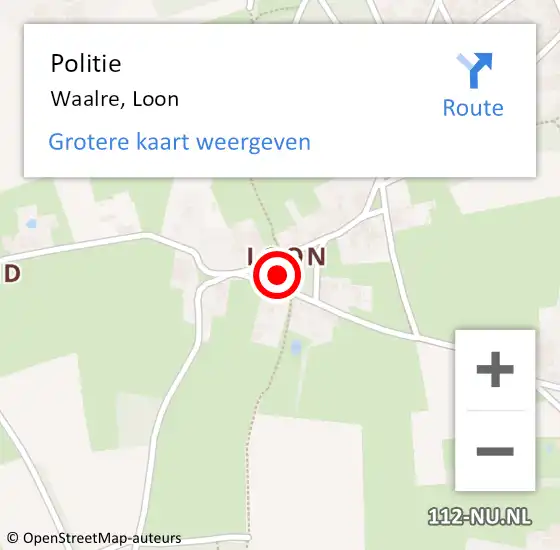 Locatie op kaart van de 112 melding: Politie Waalre, Loon op 13 juli 2021 18:57