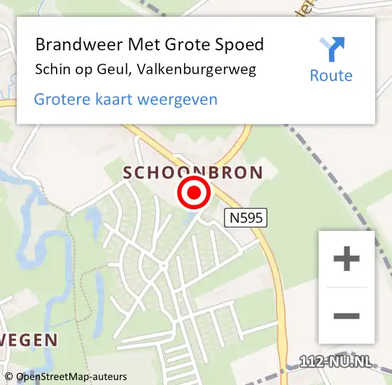 Locatie op kaart van de 112 melding: Brandweer Met Grote Spoed Naar Schin op Geul, Valkenburgerweg op 13 juli 2021 20:53