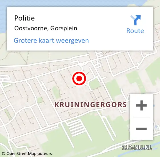 Locatie op kaart van de 112 melding: Politie Oostvoorne, Gorsplein op 13 juli 2021 21:10