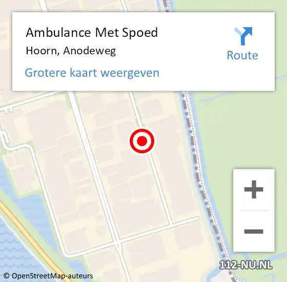 Locatie op kaart van de 112 melding: Ambulance Met Spoed Naar Hoorn, Anodeweg op 13 juli 2021 22:30