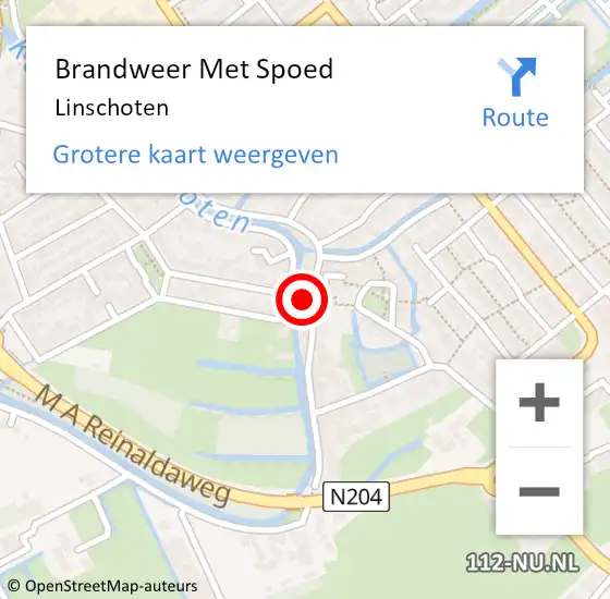 Locatie op kaart van de 112 melding: Brandweer Met Spoed Naar Linschoten op 13 juli 2021 22:37