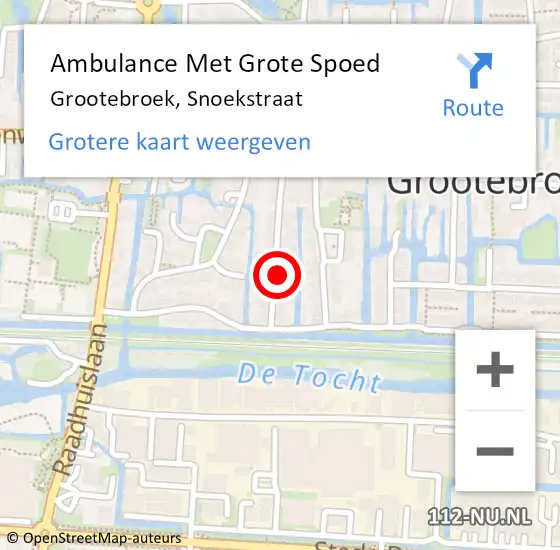 Locatie op kaart van de 112 melding: Ambulance Met Grote Spoed Naar Grootebroek, Snoekstraat op 13 juli 2021 23:09