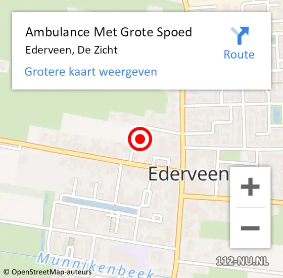 Locatie op kaart van de 112 melding: Ambulance Met Grote Spoed Naar Ederveen, De Zicht op 14 juli 2021 00:04