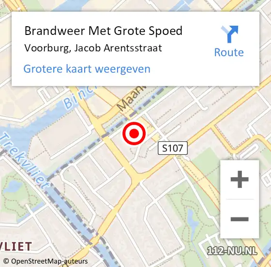 Locatie op kaart van de 112 melding: Brandweer Met Grote Spoed Naar Voorburg, Jacob Arentsstraat op 14 juli 2021 02:01