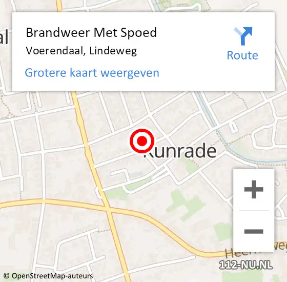 Locatie op kaart van de 112 melding: Brandweer Met Spoed Naar Voerendaal, Lindeweg op 14 juli 2021 02:59