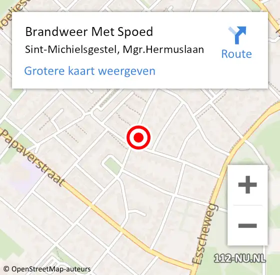 Locatie op kaart van de 112 melding: Brandweer Met Spoed Naar Sint-Michielsgestel, Mgr.Hermuslaan op 14 juli 2021 03:44