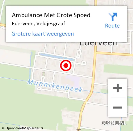 Locatie op kaart van de 112 melding: Ambulance Met Grote Spoed Naar Ederveen, Veldjesgraaf op 14 juli 2021 05:40