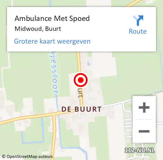 Locatie op kaart van de 112 melding: Ambulance Met Spoed Naar Midwoud, Buurt op 14 juli 2021 06:18