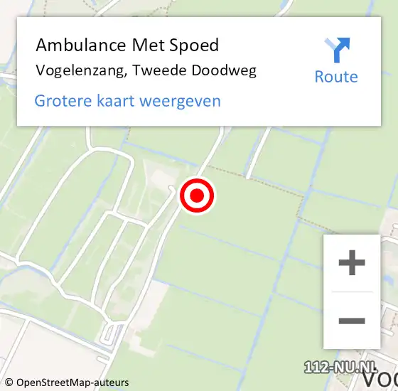 Locatie op kaart van de 112 melding: Ambulance Met Spoed Naar Vogelenzang, Tweede Doodweg op 14 juli 2021 06:31