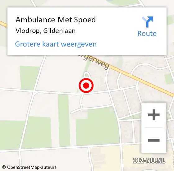 Locatie op kaart van de 112 melding: Ambulance Met Spoed Naar Vlodrop, Gildenlaan op 16 juni 2014 12:55